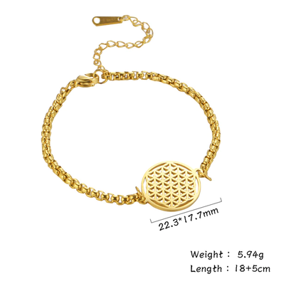 Vintage Chakra Flower Of Life Bracelet-925er Silber-Nora Luxe