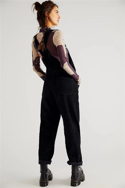 Vintage Corduroy Jumpsuit for Women - Amélie-Chocolate Brown-S-Nora Luxe