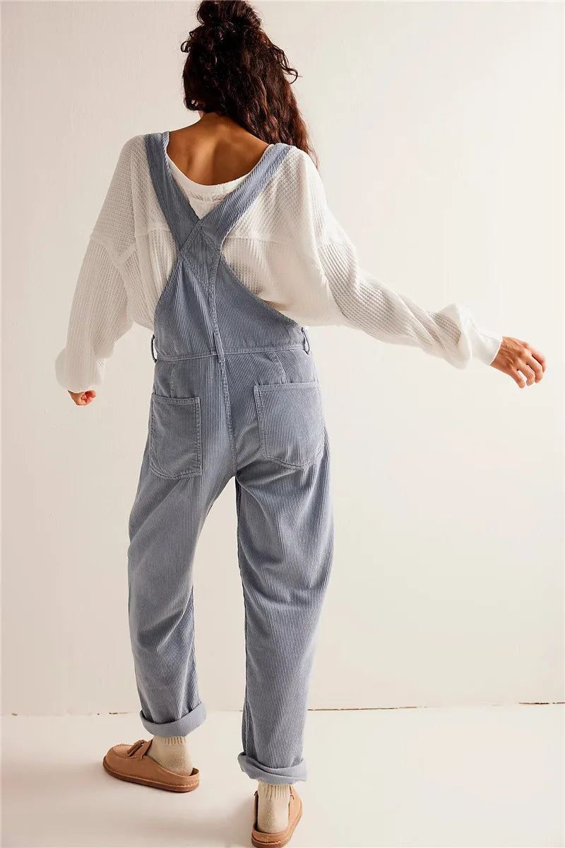 Vintage Corduroy Jumpsuit for Women - Amélie-Chocolate Brown-S-Nora Luxe
