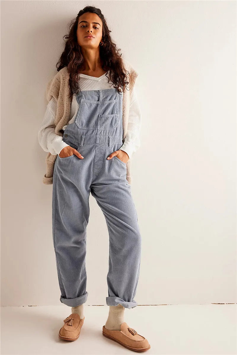 Vintage Corduroy Jumpsuit for Women - Amélie-Gray-S-Nora Luxe