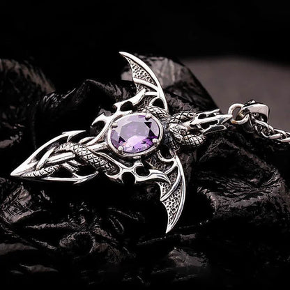Vintage Demon Crystal Necklace-Nora Luxe