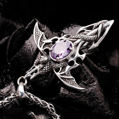 Vintage Demon Crystal Necklace-Nora Luxe