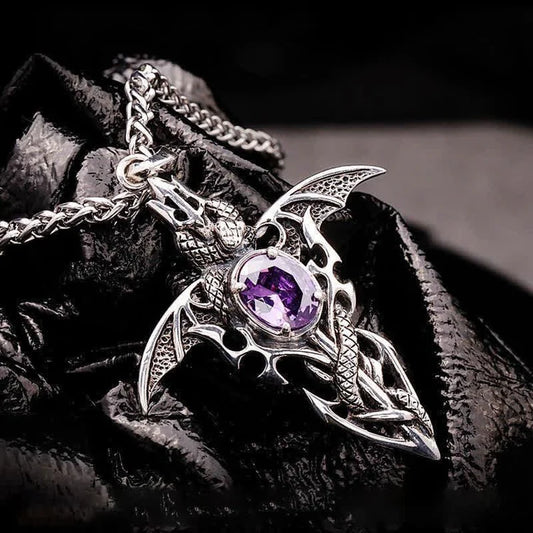 Unique Gothic Crystal Pendant Necklace - Pexav