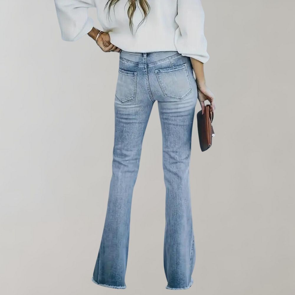 Vintage Flared Jeans - Mandy-Heavenly Blue-XS-Nora Luxe