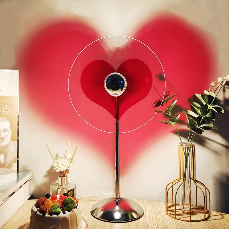 Glass LED table lamp for 80s vintage bedroom or living room
