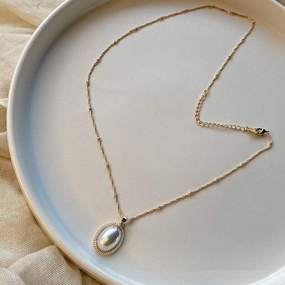 Classic White Pearl Pendant Necklace - Pexav