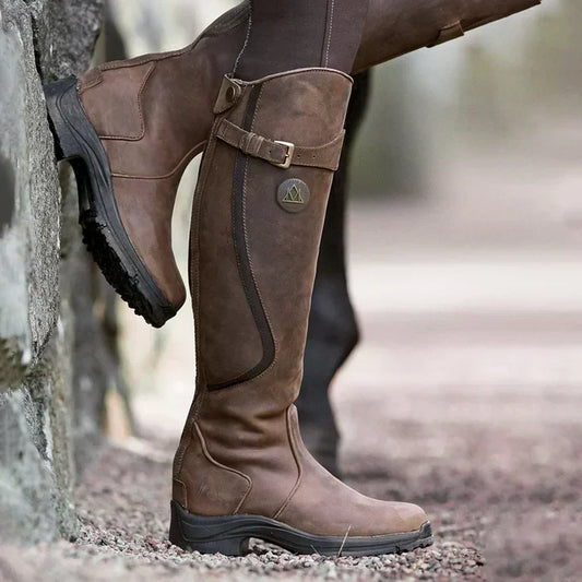 Classic Tall Leather Boots Luna - Pexav
