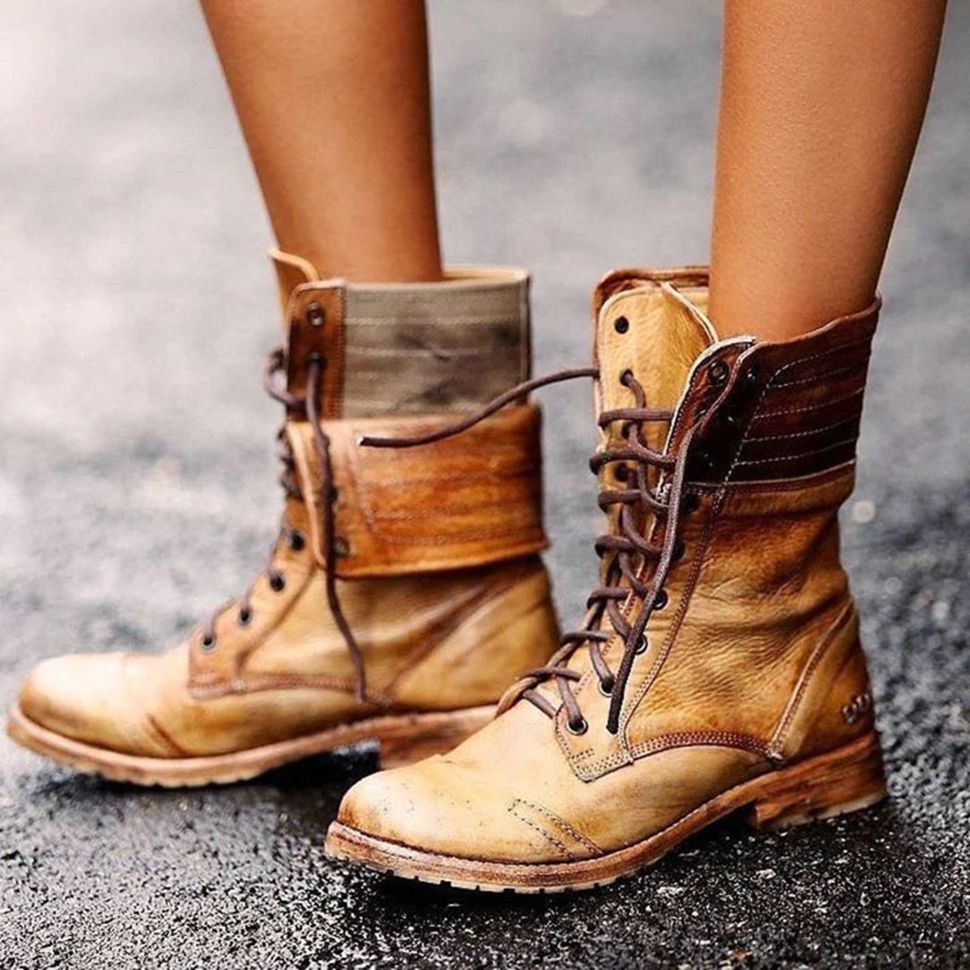 Vintage Lace-up Shoes for Women - Elise-Brown-3.0-Nora Luxe