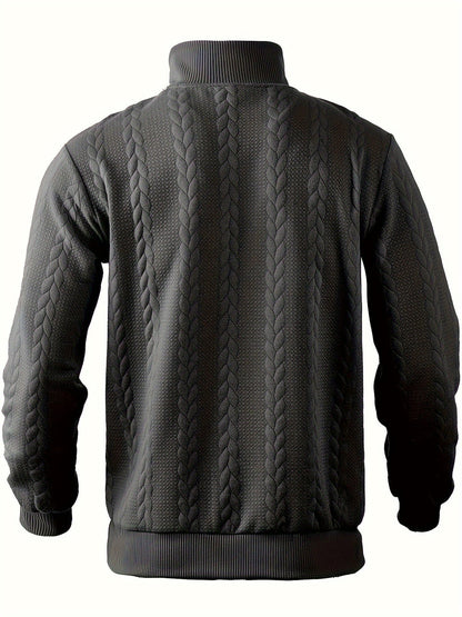 Vintage Men's Jumper with Zip - Victor-White-S-Nora Luxe