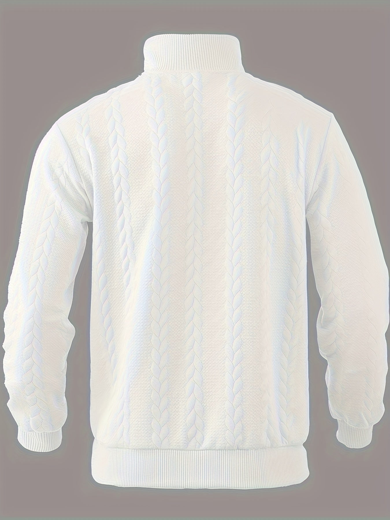 Vintage Men's Jumper with Zip - Victor-White-S-Nora Luxe