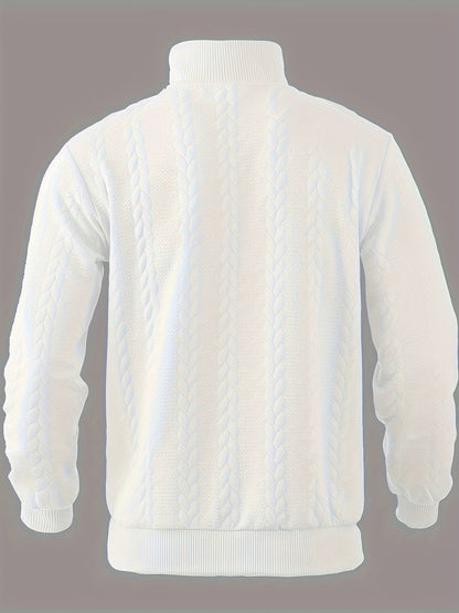 Vintage Men's Jumper with Zip - Victor-White-S-Nora Luxe