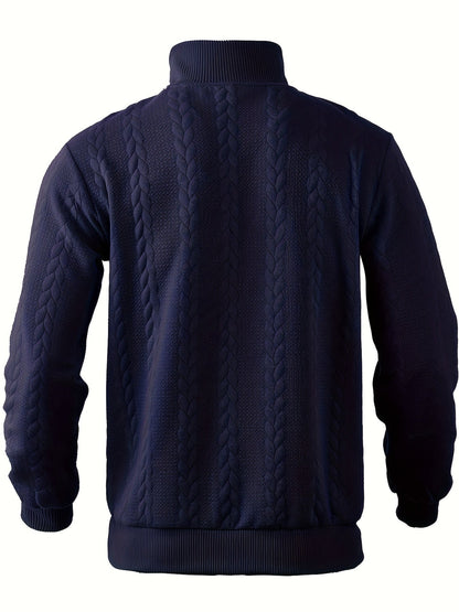 Vintage Men's Jumper with Zip - Victor-White-S-Nora Luxe