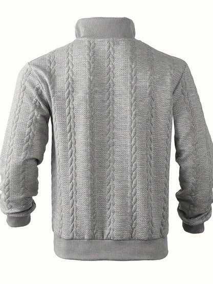 Vintage Men's Jumper with Zip - Victor-White-S-Nora Luxe
