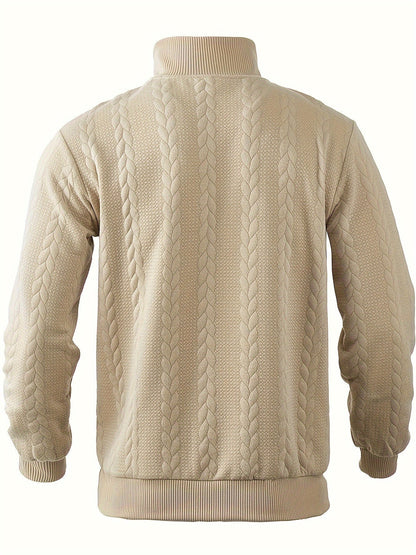 Vintage Men's Jumper with Zip - Victor-White-S-Nora Luxe