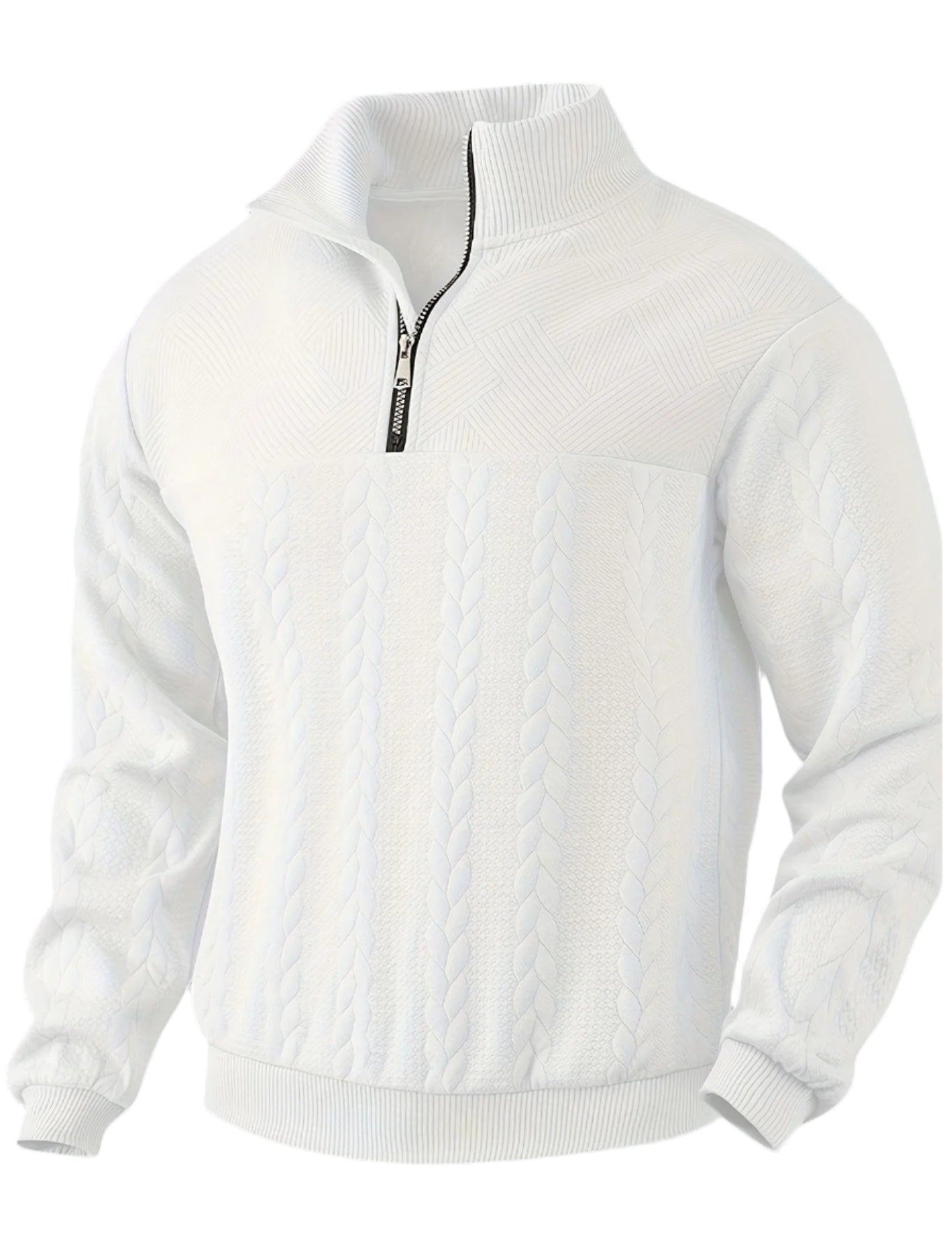 Classic Mens Zip Up Sweater - Pexav