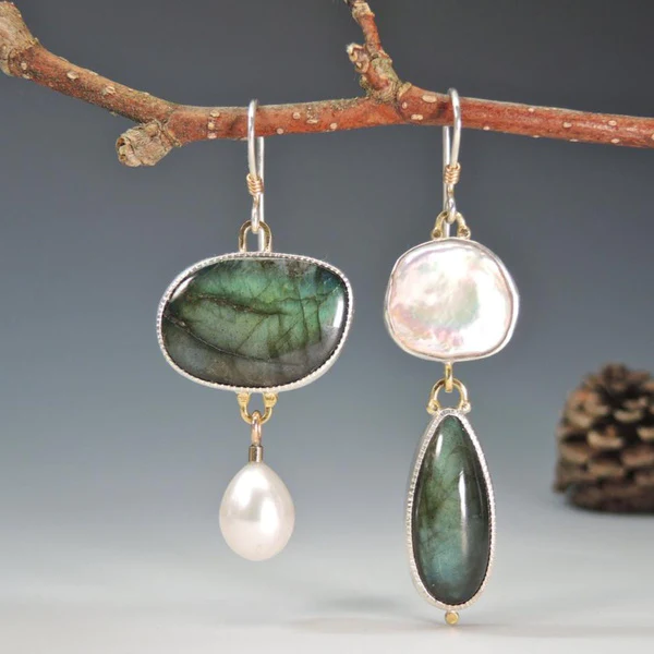 Unique Earthy Drop Earrings - Pexav