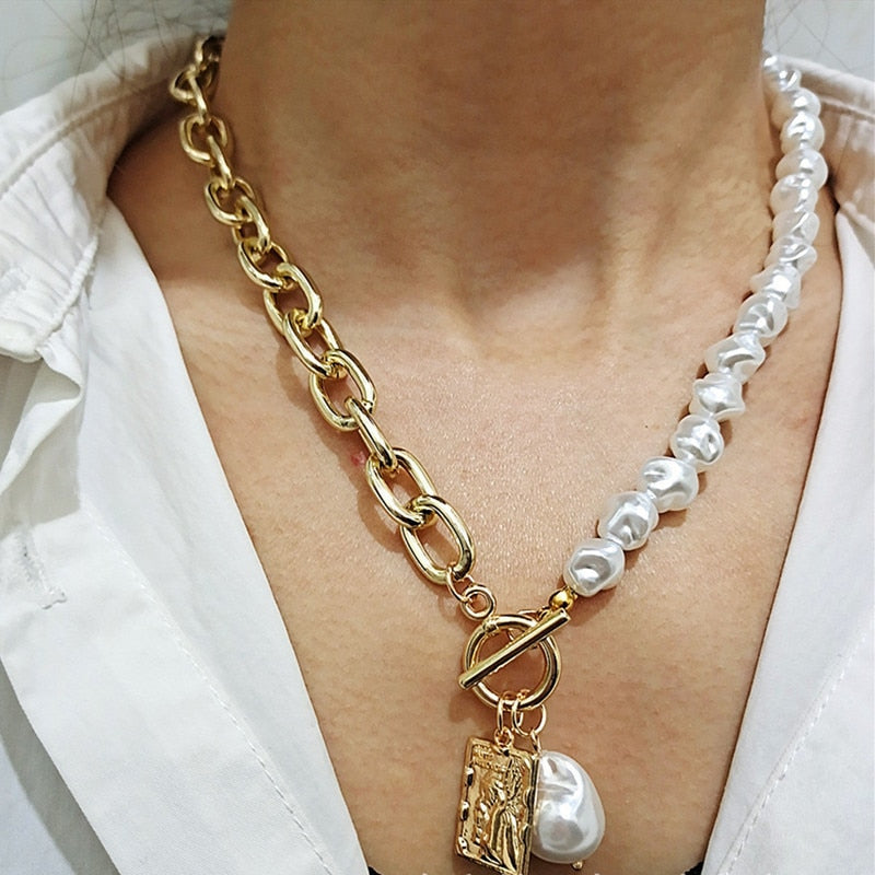Classic White Pearl Women's Choker Necklace - Pexav