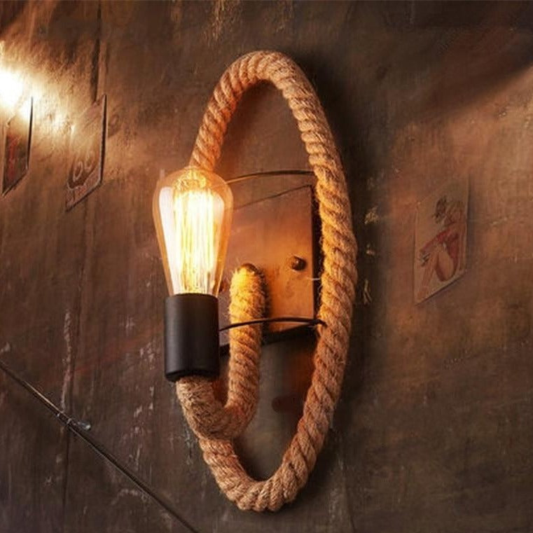 Traditional Jute Wall Light - Pexav