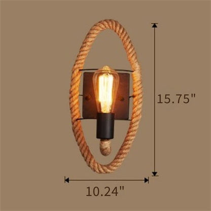Vintage Rope Wall Lamp - RusticRope-Round-Nora Luxe