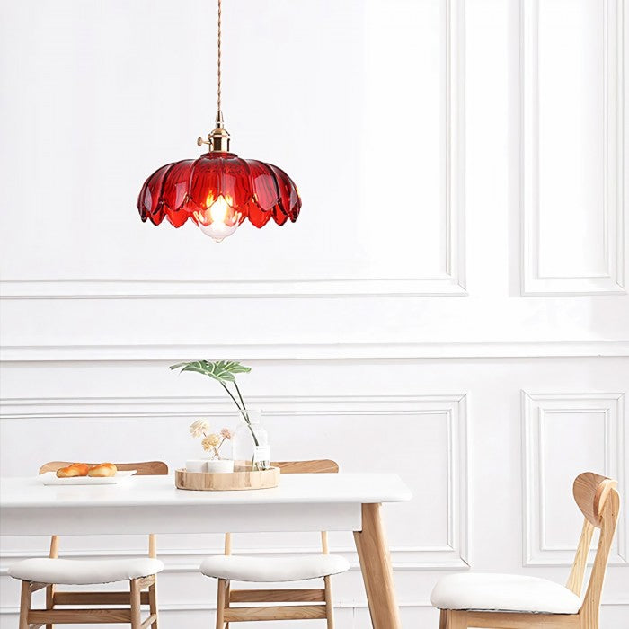 Vintage Glass Petal Pendant Light