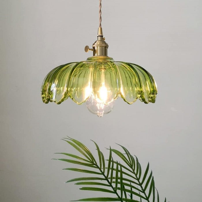 Vintage Glass Petal Pendant Light