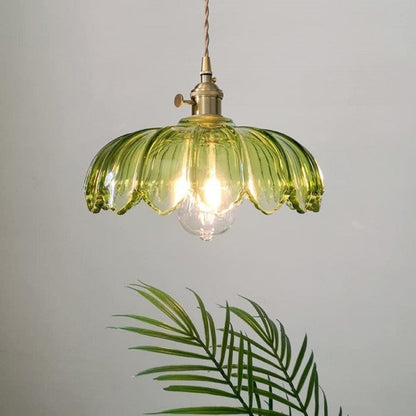 Vintage Glass Petal Pendant Light