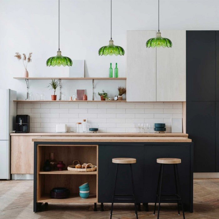 Vintage Glass Petal Pendant Light