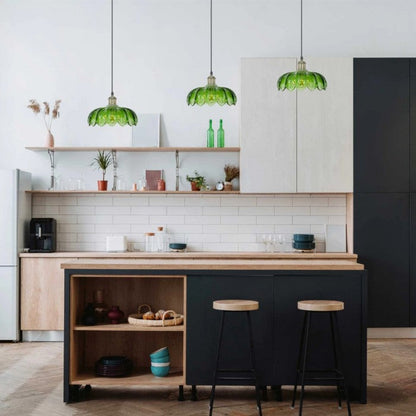 Vintage Glass Petal Pendant Light