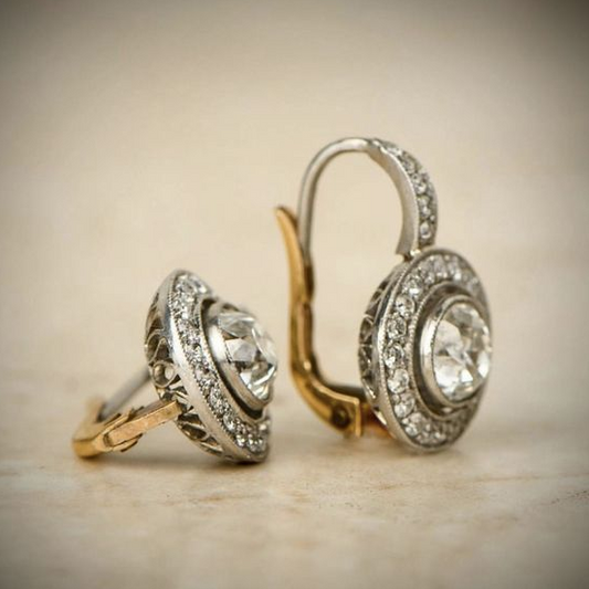 Classic Sterling Silver Drop Earrings with Cubic Zirconia - Pexav