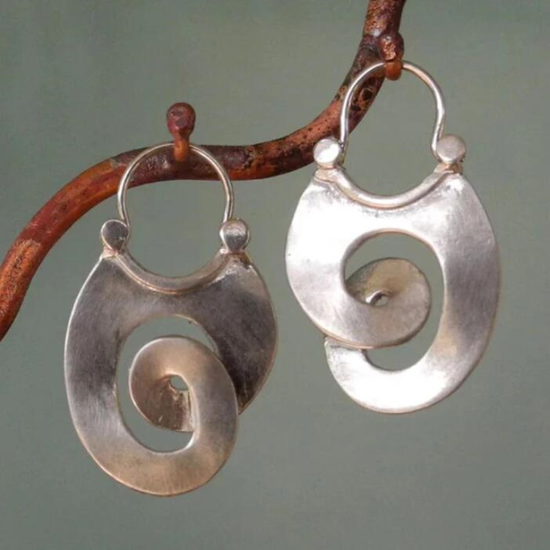 Classic Silver Twirl Drop Earrings - Pexav