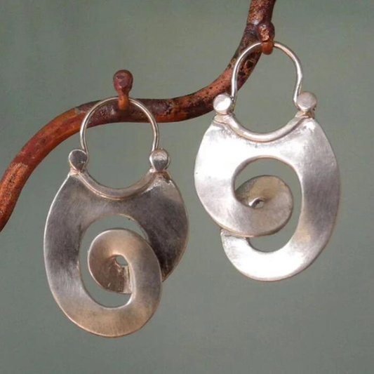 Classic Silver Twirl Drop Earrings - Pexav