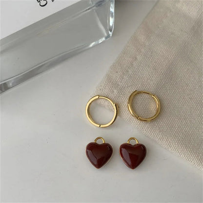 VINTAGE SPLIT HEART DROP EARRINGS | WOMEN'S JEWELLERY-Nora Luxe