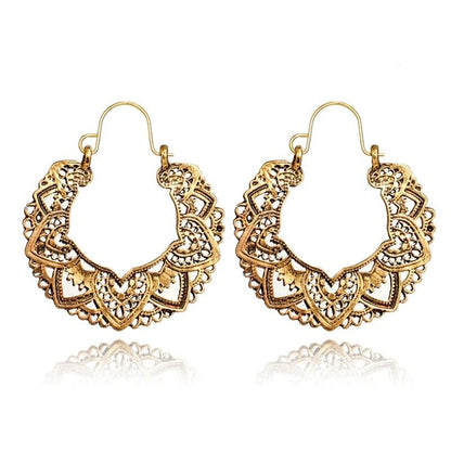 Vintage Totem Drop Earrings-Gold-Nora Luxe