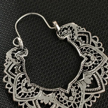 Vintage Totem Drop Earrings-Silver-Nora Luxe