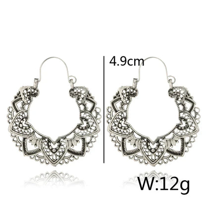 Vintage Totem Drop Earrings-Silver-Nora Luxe