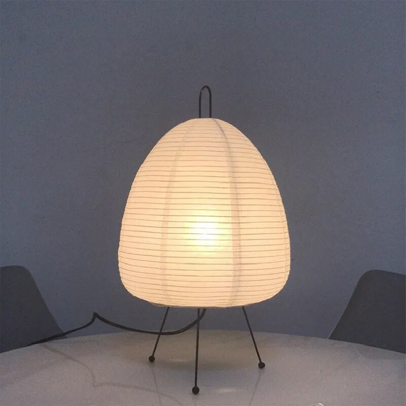 Asian Style Rice Paper Table Light Warm Glow