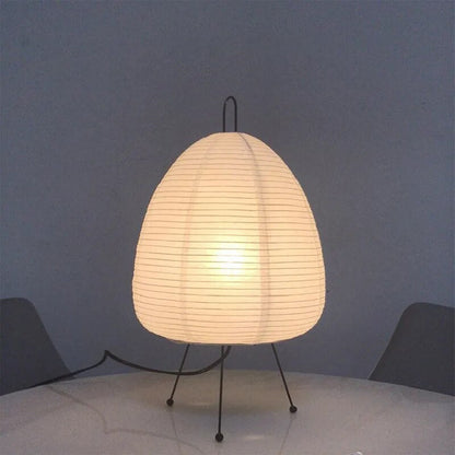 Asian Style Rice Paper Table Light Warm Glow