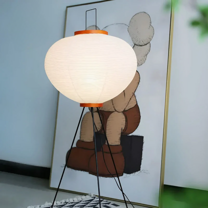 Wabi-Sabi Standing LED Lamp made of Rice Paper - ZenAura-Nora Luxe