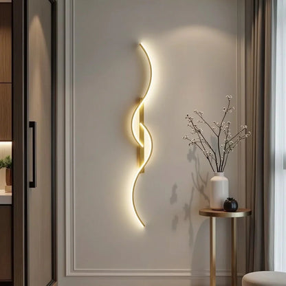 Sleek Contemporary Wavy Wall Lamp - Pexav