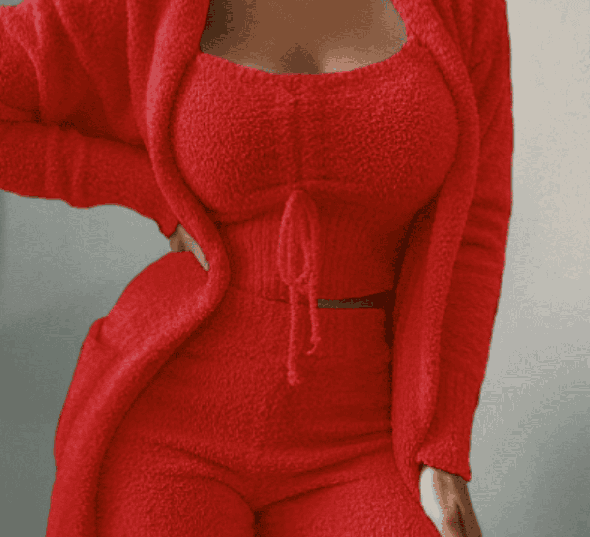 Warm 3-Piece Ladies Clothing Set - Ariana-Red-S-Nora Luxe