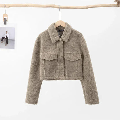 Warm and Stylish Short Jacket - Lucia-Brown-XS-Nora Luxe
