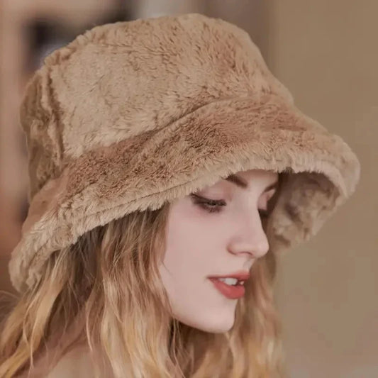 Soft Women's Rabbit Fur Winter Hat - Pexav
