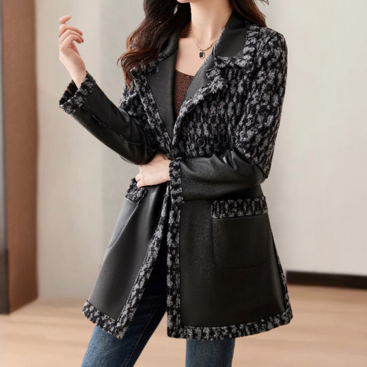 Stylish Black Ladies Coat with Premium Detail - Pexav