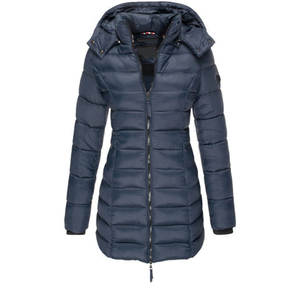 Cozy Women's Padded Parka Jacket with Hood - Pexav
