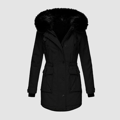 Warm Ladies Winter Coat - Valeria-Black-S-Nora Luxe