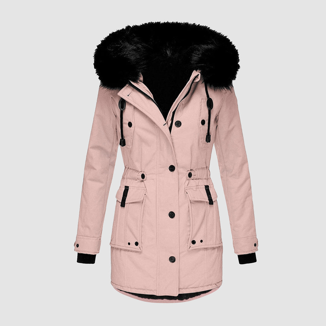 Warm Ladies Winter Coat - Valeria-Pink-S-Nora Luxe