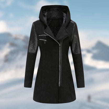 Warm Long Ladies Winter Coat - Aria-Black-S-Nora Luxe