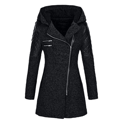 Warm Long Ladies Winter Coat - Aria-Dark Gray-S-Nora Luxe
