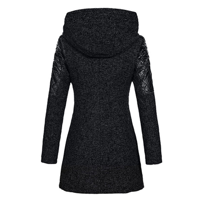 Warm Long Ladies Winter Coat - Aria-Dark Gray-S-Nora Luxe