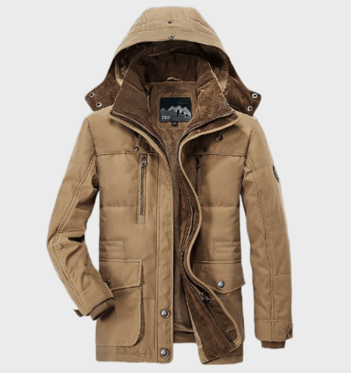 Cozy Mens Insulated Parka with Hood - Pexav